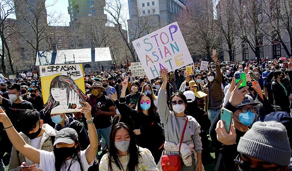 美國反對歧視亞裔集會